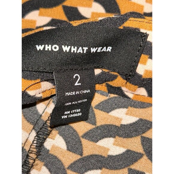 Who What Wear Womens Geo Print Wide Leg Pants Size 2 Lagenlook Boho - Picture 8 of 9